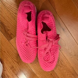 Vibrant Pink Knit Sneakers